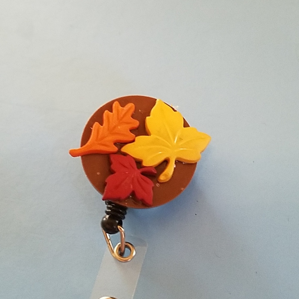 Fall Leaves Retractable Name Badge Holder